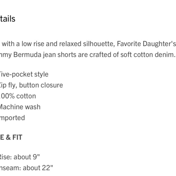 BNWT Favorite Daughter Tommy Martage Bermuda Shorts size 26 $158 - Picture 8 of 15